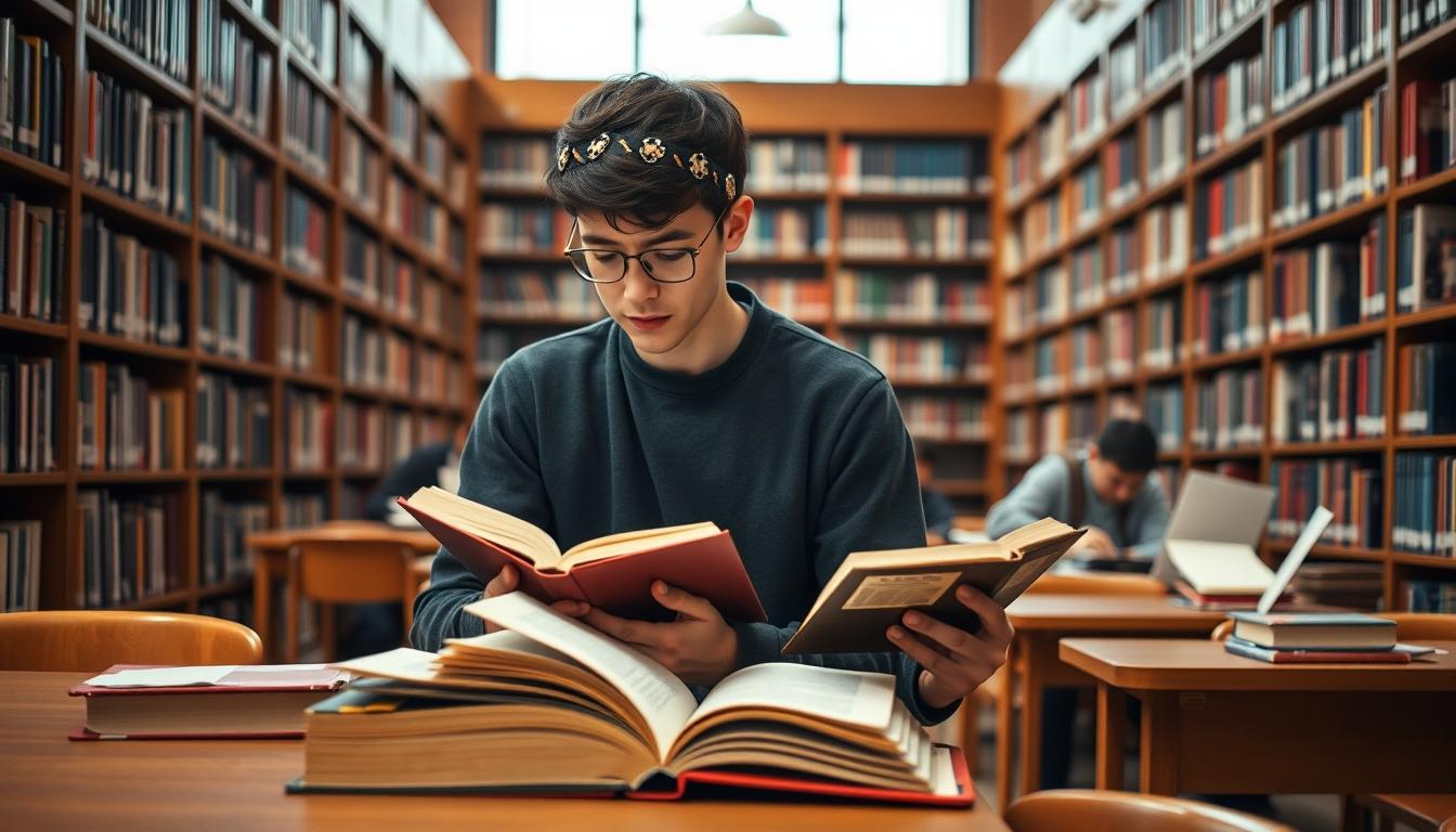 Student using a study guide to organize academic notes
